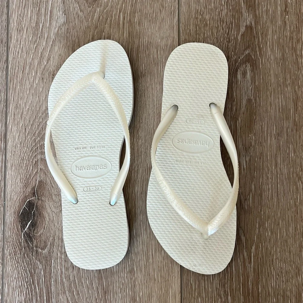 Havaianas White Flip Flops 35-36 - Picture 1 of 2